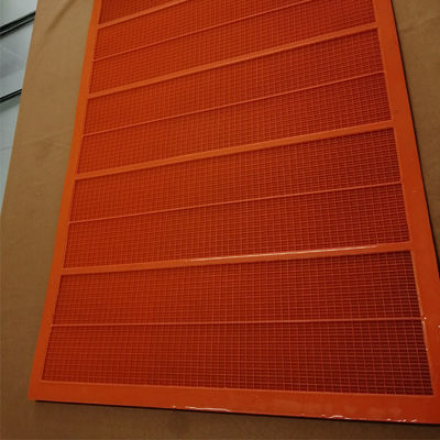 Panel de pantalla de PU naranja de alto desgaste, malla de 0,5 mm para tamizado en húmedo