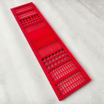 Malla de criba tensionada de poliuretano rojo de 30 mm para agregados de minería