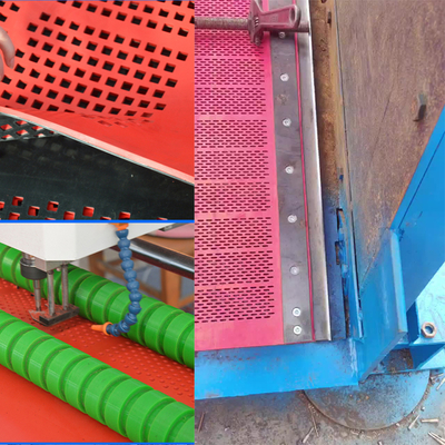 Panel de criba de goma de 1,25 m, grosor de 8 mm con ganchos para cribado en seco