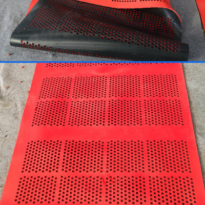 1.25m Panel de goma autolimpiante para pantallas vibrantes Rojo suave Negro duro